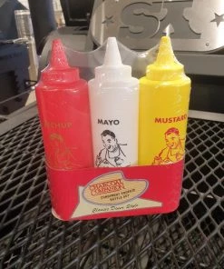 Charcoal Companion All Accessories And Tools Condiment Bottle Set Ketchup, Mayo And Mustard