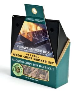 Charcoal Companion V Shaped Smoker Set W/Smoking Chips All Accessories And Tools