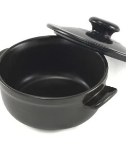 Charcoal Companion Flame Friendly Ceramic Bean Pot With Lid - Fireproof And Thermal Shock Resistant All Accessories And Tools