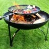 UK Firepits Plain Jane Firepit 90cm With Swing Arm BBQ Rack
